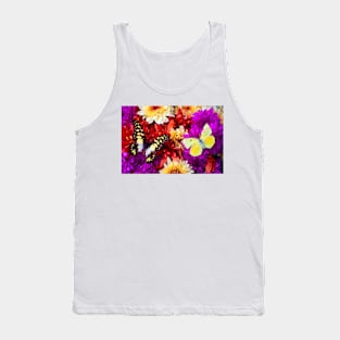 Two Resting Butterflies On Poms Tank Top